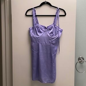 For Love & Lemons purple silk dress, size Medium